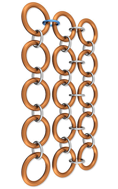 Linked jump rings
